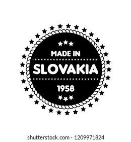 made in slovakia badge. vintage stamp.package label. vector illustration.designed for slovakia products
