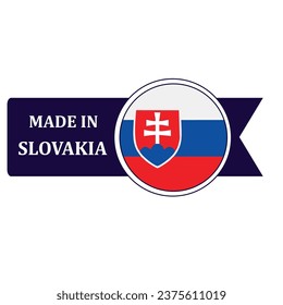 Made In Slovakia. Flag, banner icon, design, sticker