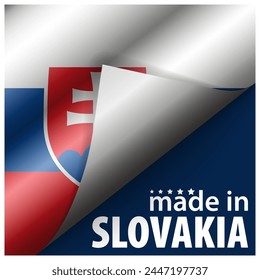 Made in Slovakia Grafik und Label. Element der Wirkung für die Nutzung, die Sie daraus machen wollen.