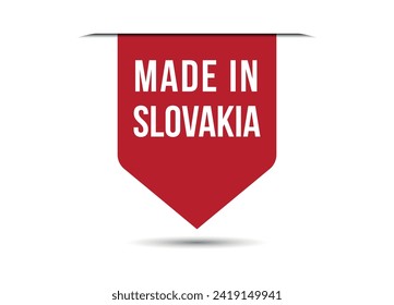 Made in Slovakia red vector banner illustration isolated on white background