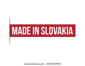 Made in Slovakia red vector banner illustration isolated on white background