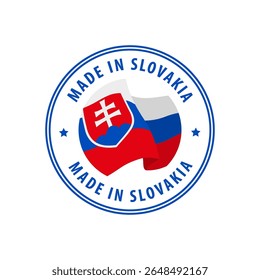 Made in Slovakia stamp, sticker. Vector illustration.