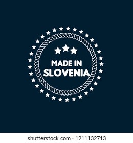 made in slovenia emblem, label, badge. vintage stamp.package label. vector illustration