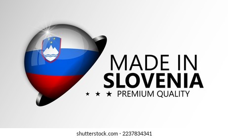 Made in Slovenia graphic and label. Element of impact for the use you want to make of it.