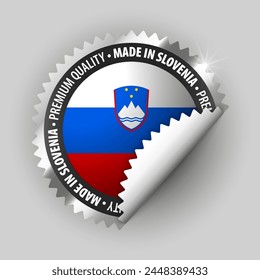 Made in Slovenia graphic and label. Element of impact for the use you want to make of it.