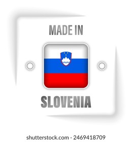 Made in Slovenia graphic and label. Element of impact for the use you want to make of it.