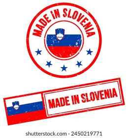 Made in Slovenia Stamp Sign Grunge Style