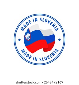 Made in Slovenia stamp, sticker. Vector illustration.