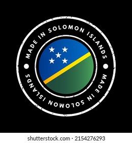 Fabricado en las Islas Salomón sello de emblema de texto, fondo de concepto