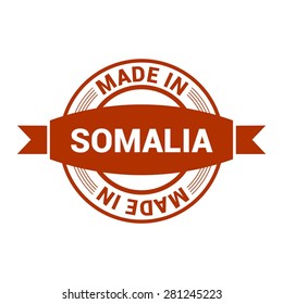 Made in Somalia - Round red rubber stamp design isolated on white background. vector illustration vintage texture. Vector illustration