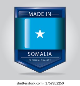 Hecho en SOMALIA Seal, Bandera Nacional SOMALIANA (Arte Vector)
