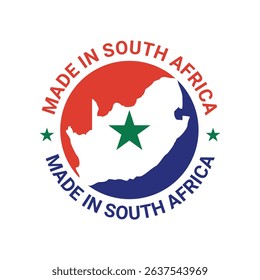 made in south africa circle identity design vector template with map	