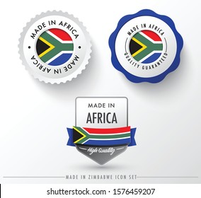 Made in South Africa icon set isolated on white background ,for infographics and banner templates : Vector Illustration