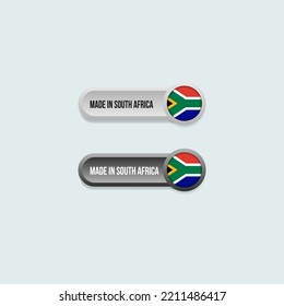 Made In South Africa. Product Packaging Label With South African Flag. Light And Dark Options.