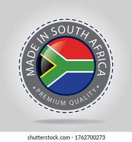 Made in SOUTH AFRICA Seal, SOUTH AFRICAN National Flag (Vector Art)
