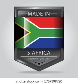 Made in SOUTH AFRICA Seal, SOUTH AFRICAN National Flag (Vector Art)
