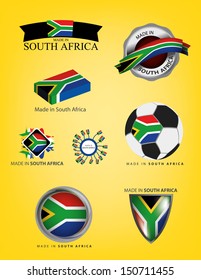 Made in South Africa, Seals, Flags, Vector