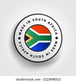 Made in South Africa text emblem badge, concept background