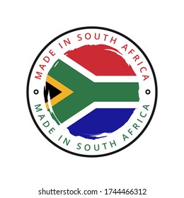 Made in south africa vector round label