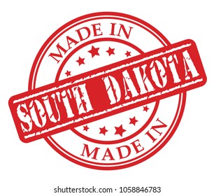 Made in South Dakota red rubber stamp illustration vector on white background