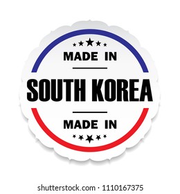 Made in South Korea flag button label banner icon Sticker Thai design, on white background.vector