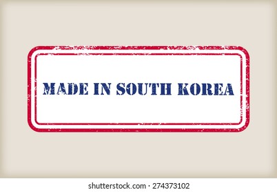 Made in South Korea grunge rubber stamp.Vector illustration.