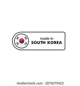  Made in South korea label badge vector illustration design, made in korea logo design.