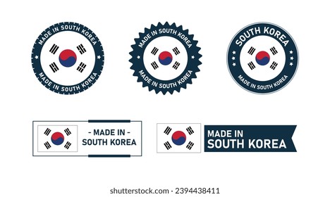 Hecho en Corea del Sur, Fabricación por sello, sello, icono, logo, vector de Corea del Sur