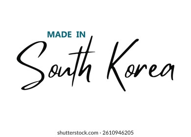 Made in South Korea Typography Text Vector Illustration.
