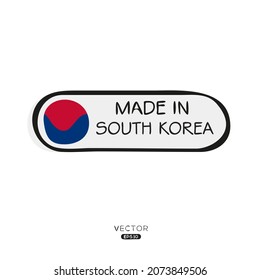 Made in South Korea, vector illustration.