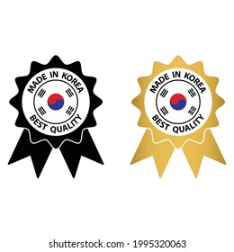 made in South Korea vector stamp. badge with South Korea flag