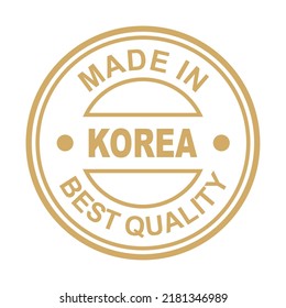 Made in South Korea vector stamp. badge with South Korea flag. Product Made in Korea label illustration