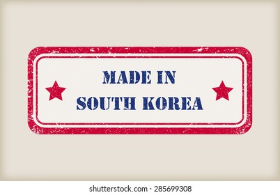 Made in South Korea.Grunge rubber stamp.Vector illustration.