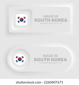 Made in SouthKorea neumorphic graphic and label. Element of impact for the use you want to make of it.
