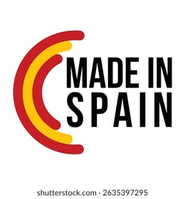 made in spain, 3 colors arcs logo design Vector illustration