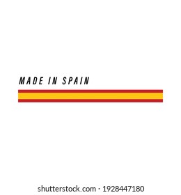 Made in Spain, badge or label with flag isolated on white background