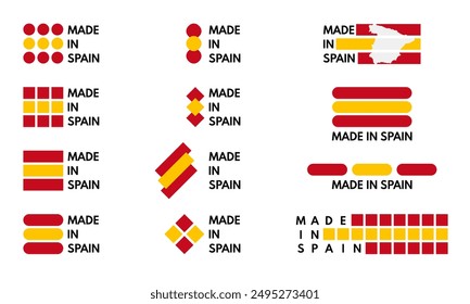 made in spain, business marks collection, vector logo icons set on white background