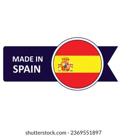 Made In Spain. Flag, banner icon, design, sticker