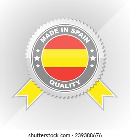 Made in Spain, Flag, Seal, Ribbon, Vector Art