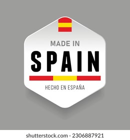 Etiqueta de signos de bandera hecha en España