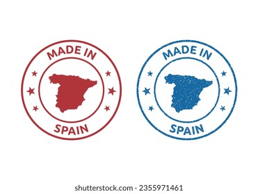 made in Spain icon set, Spanish product stamp