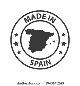 Made in Spain icon. Stamp made in with country map