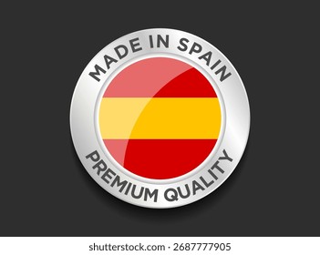 Made in the Spain labels icon, made in the Spain logo, Spain flag , Spain product emblem, Vector illustration