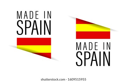 Made in Spain on white background