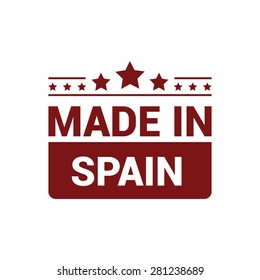 Made in Spain - Red rubber stamp design isolated on white background. vector illustration vintage texture. Vector illustration