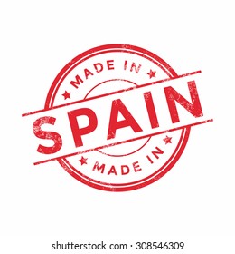 Made Spain Red Vector Graphic Round Stock Vector (Royalty Free ...