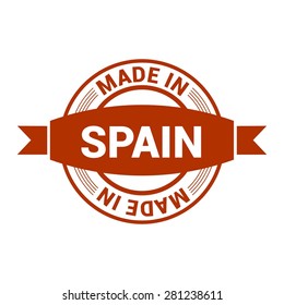 Made Spain Round Red Rubber Stamp Stock Vector (Royalty Free) 281238611 ...