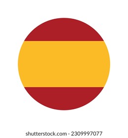 hecho en España, redondo con colores de bandera nacional española, icono de vector circular