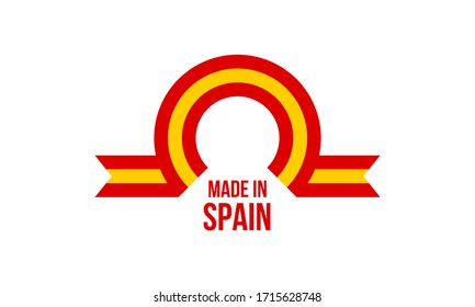 made in spain, rounded rectangles arc vector logo on white background