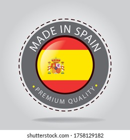 Made in SPAIN Seal and Icon,SPANISH National Flag (Vector Art)
